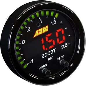 AEM 30-0306 X-Series Boost Pressure Gauge 52mm, Black